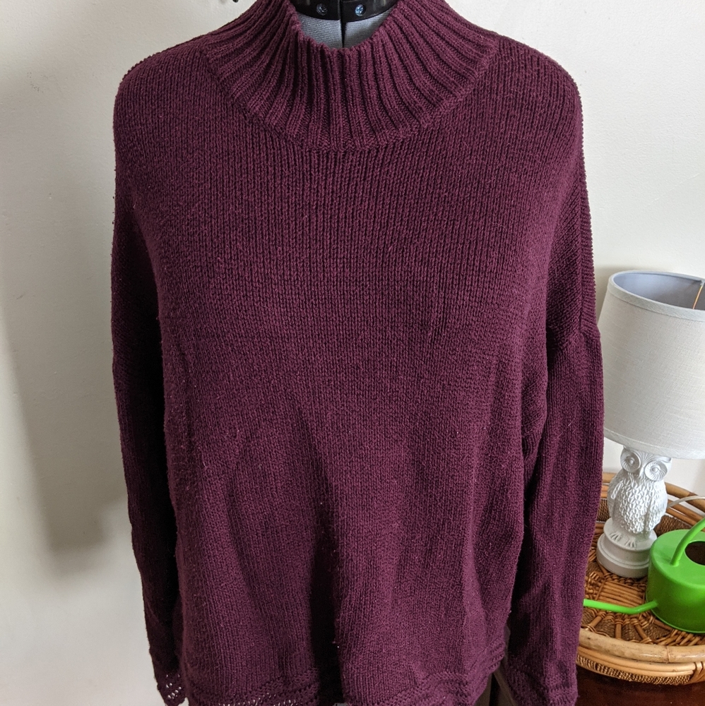 Cranberry mock neck sweater